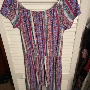Multicolored paisley romper dress